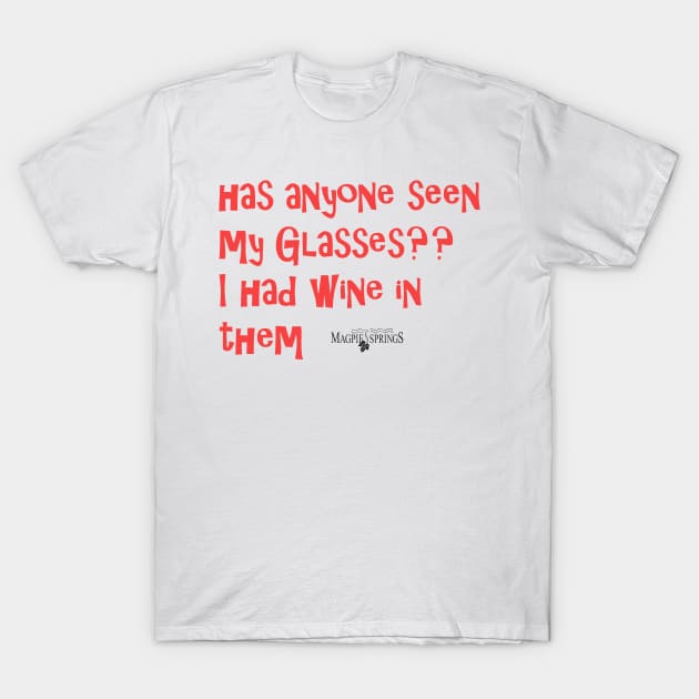 Glasses  - Magpie Springs - Adelaide Hills Wine Region - Fleurieu Peninsula - Winery T-Shirt by MagpieSprings